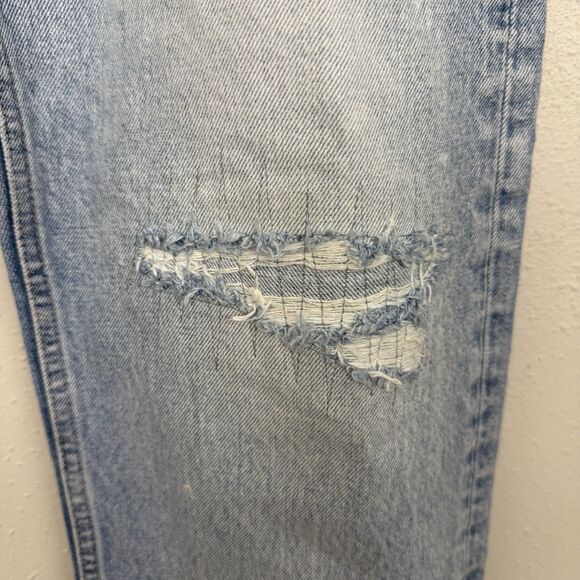 Moussy Vintage Jeans Women Japanese Howa Distressed Sz 28 Light Wash Button Fly - Picture 7 of 15